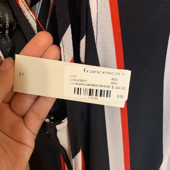 Striped wrap romper - Picture 2 of 3